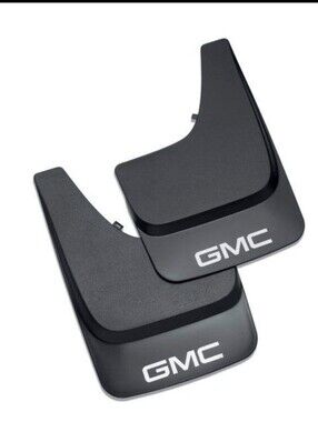 NWT Set of 2 Flat Splash Guards in Black with White GMC Logo